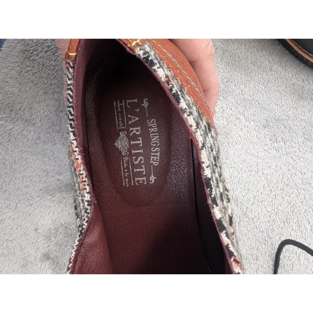 L'Artiste Spring Step Oxford Shoe Women 9.5 Plaid Wingtip Dark‎ Academia Twee